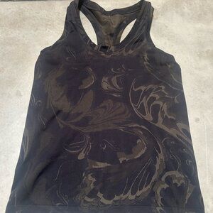 Athleta Women's Black Patterned Tank Top